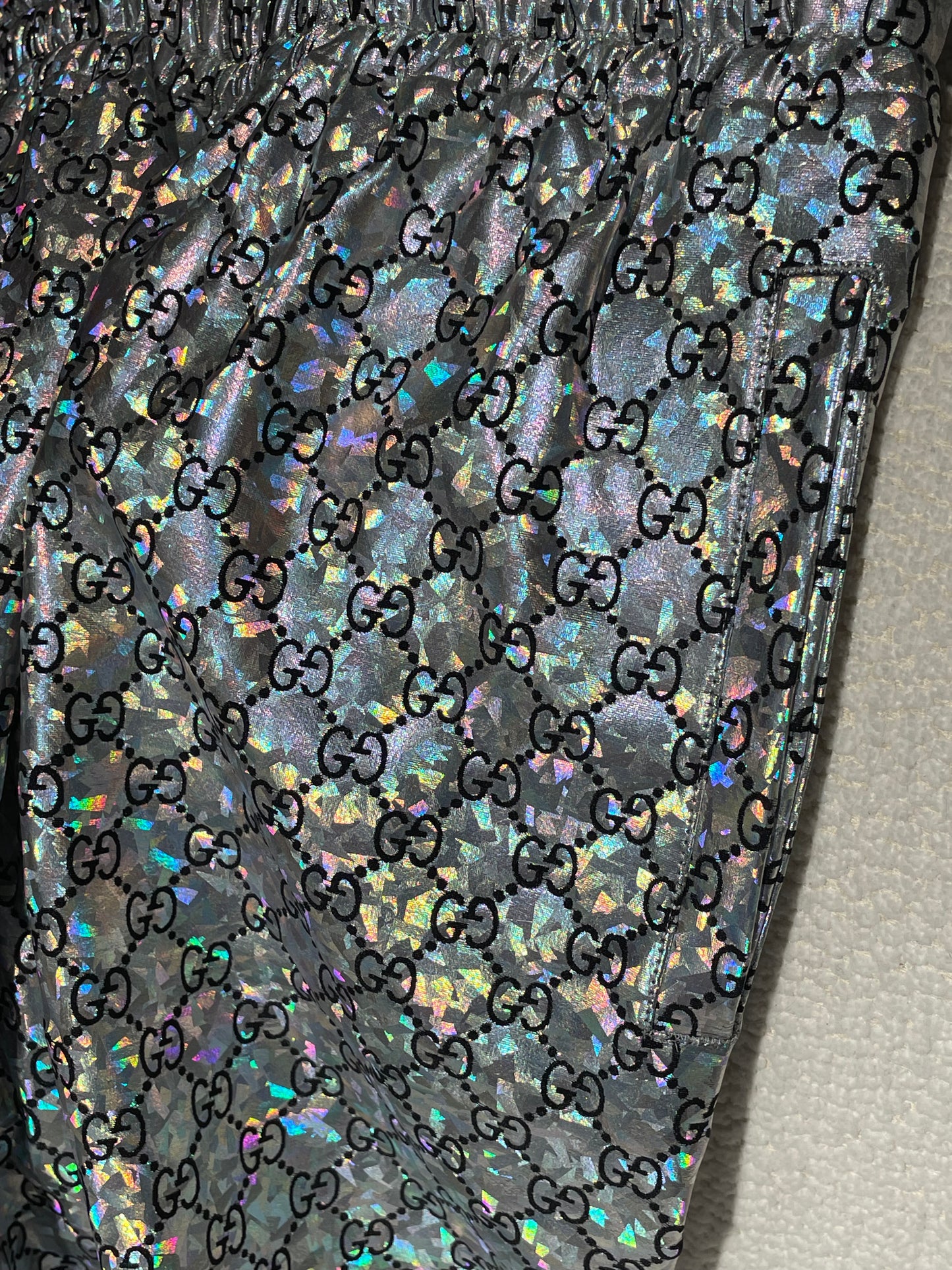 Gucci - Silver monogram pants with iridescent finish - S/M