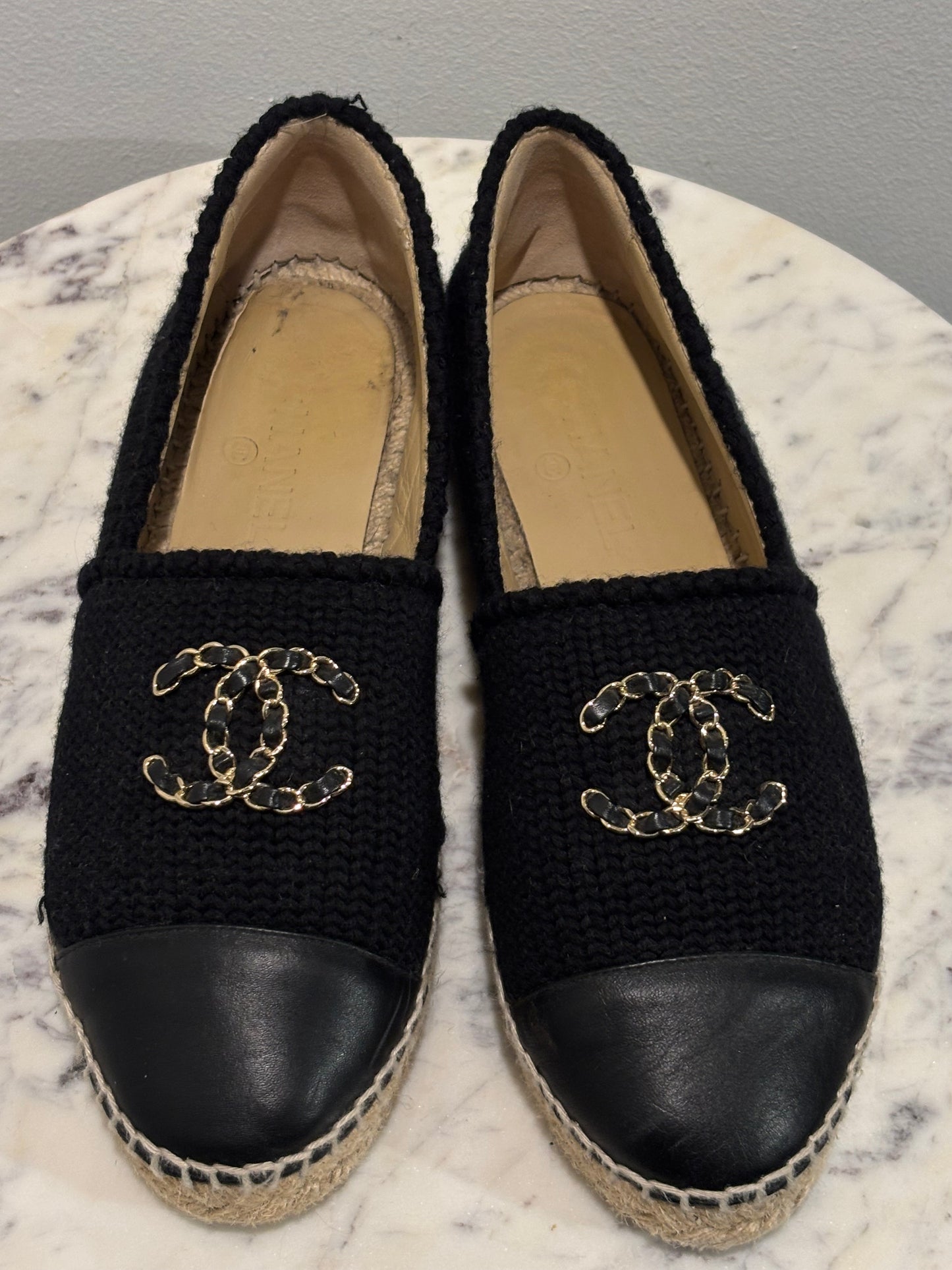 Chanel Espadrilles – Black Wool & Luxury CC Logos – EU 40