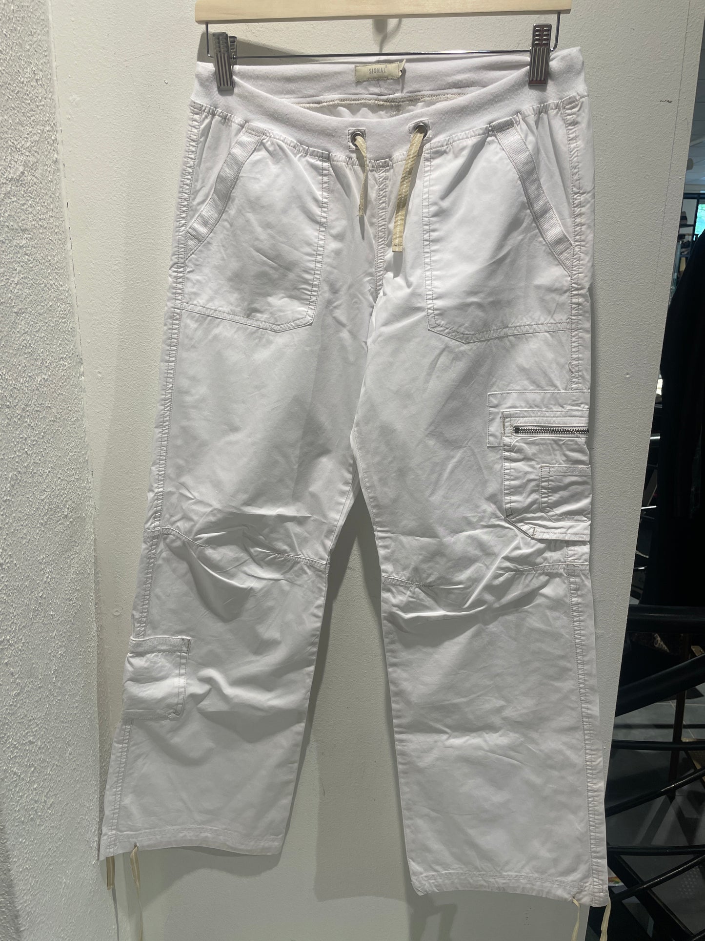Signal - Lightweight Cargo Pants / Summer Utility Trousers – Crisp White - S