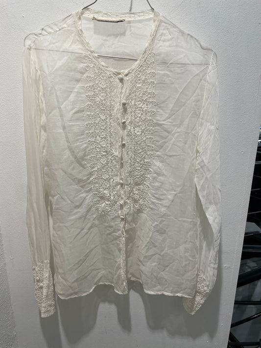 Rabens Saloner Lace Blouse – White - L
