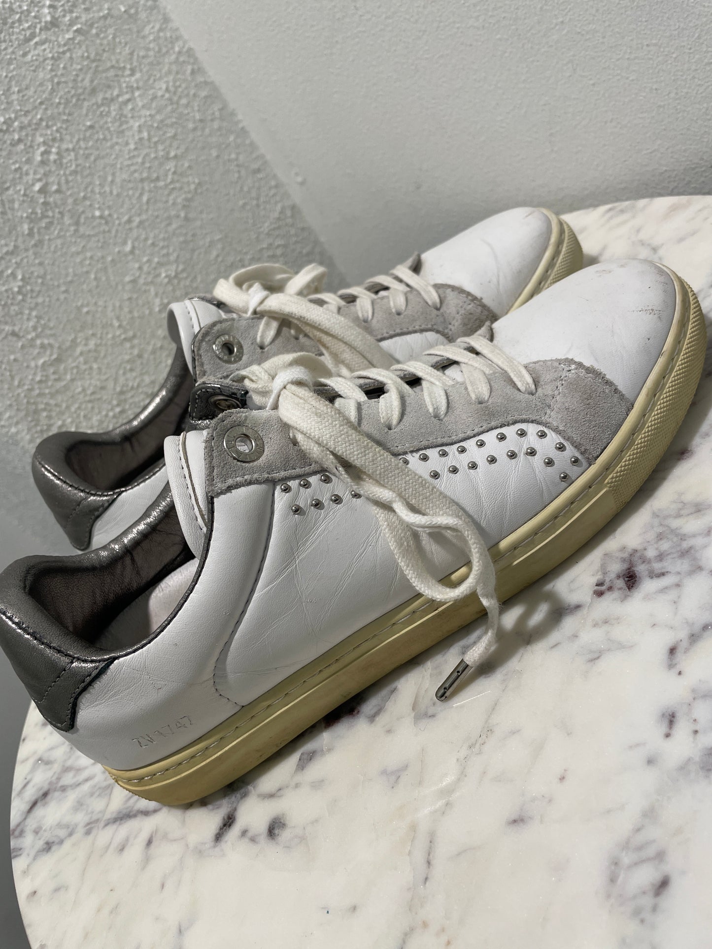 Zadig & Voltaire White Leather ZV1747 Sneakers - 38