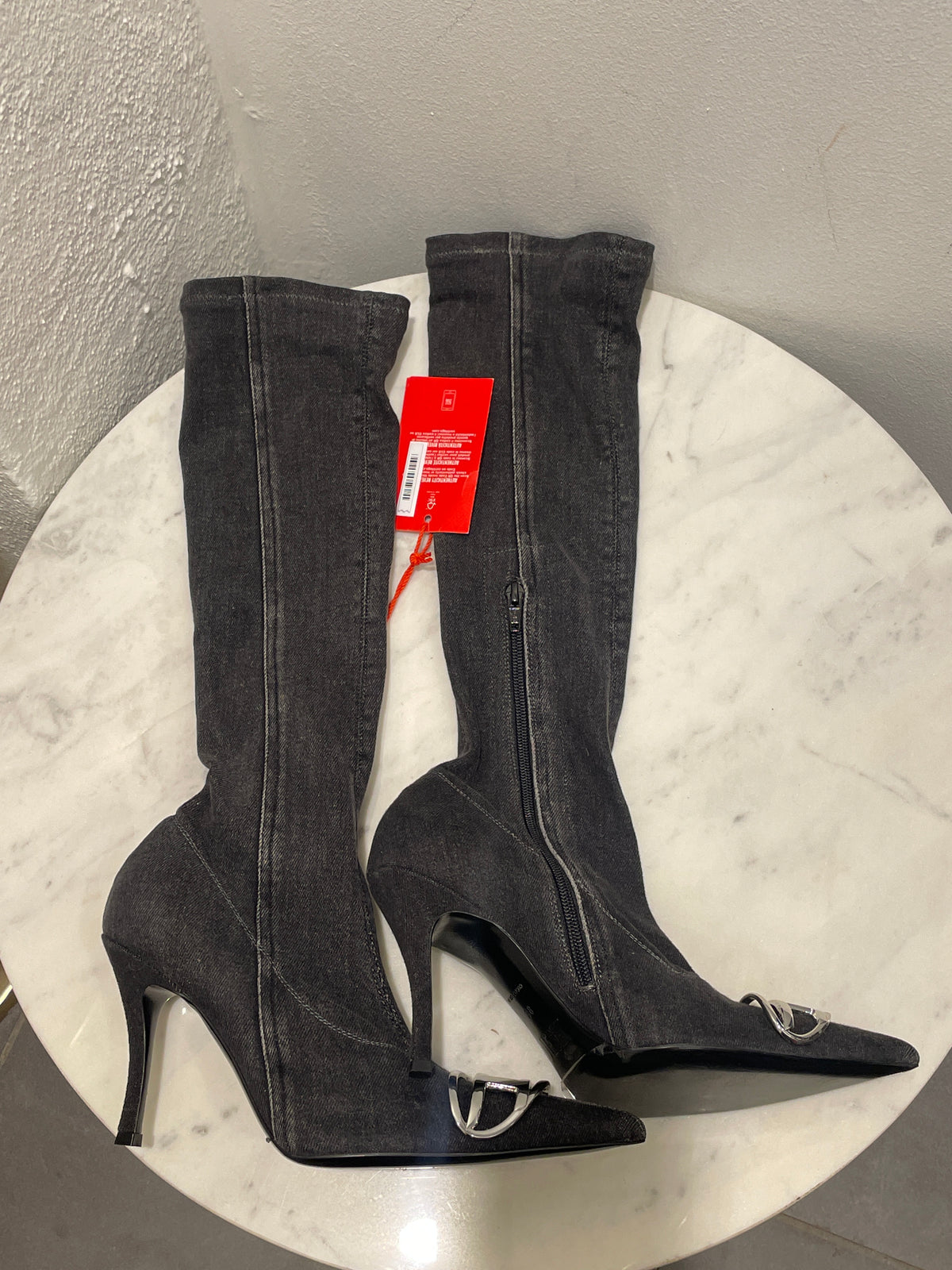 Diesel D-Venus Denim Boots – Size 38