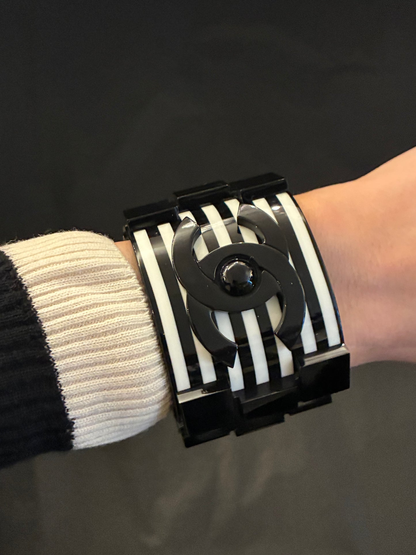 Chanel Bracelet – Black & White with Logo