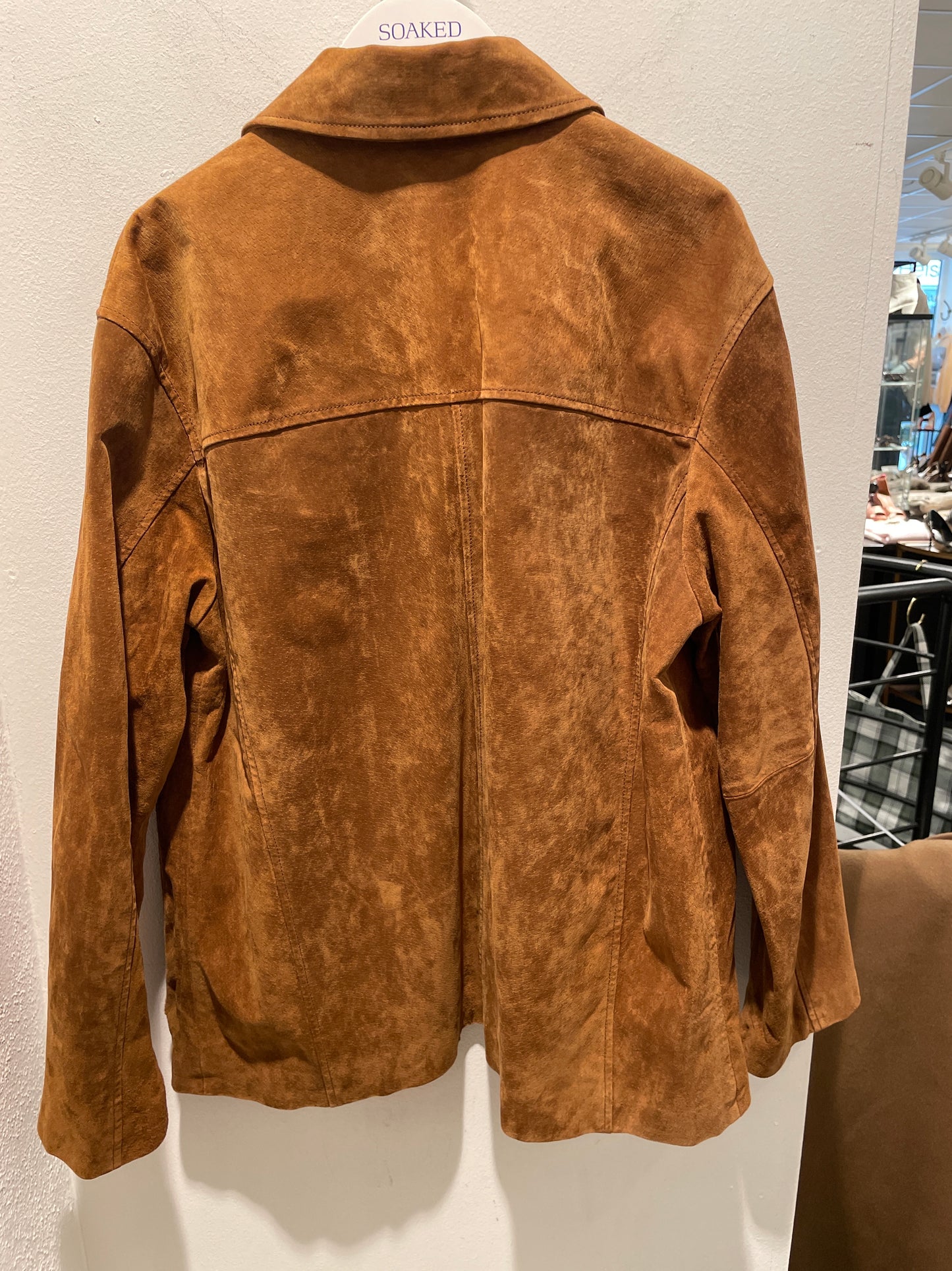 Zara Leather Collection Ruskindsjakke – Str. S/M / Cognac - Medinas Wardrobe