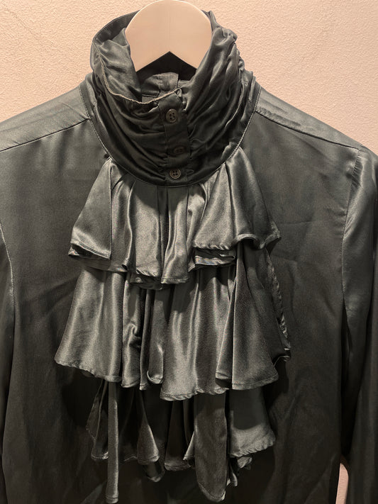 Margit Brandt – Pure silk shirt Ltd. Edition - Dark green - S/M