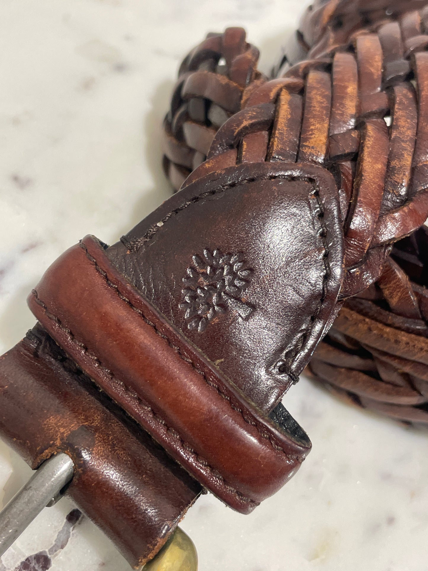 Mulberry braided Belt - 70-90 cm. - Brown