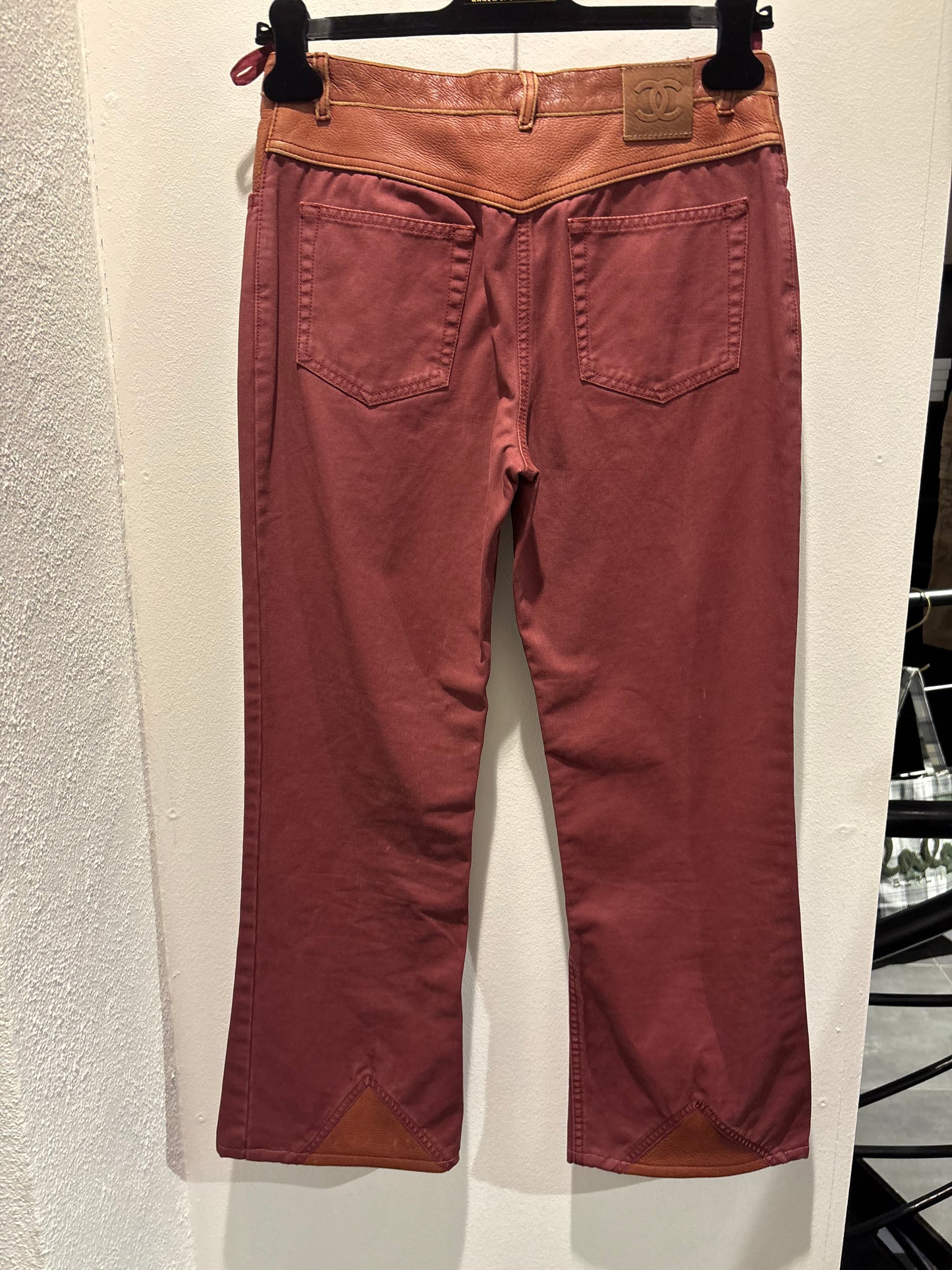 Chanel Jeans – Denim & Leather Trim in Bordeaux & Purple - EU 36