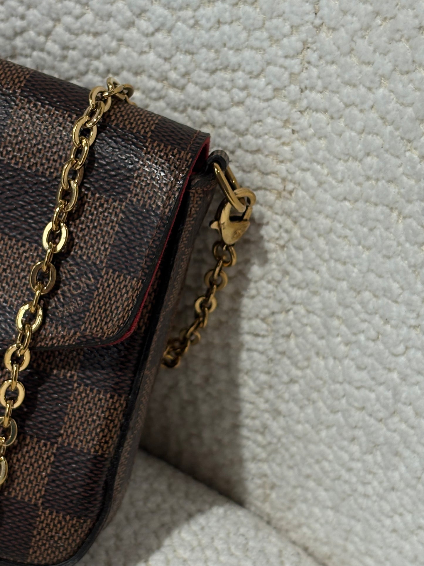 Louis Vuitton Pochette Félicie – Damier Canvas with Gold Chain