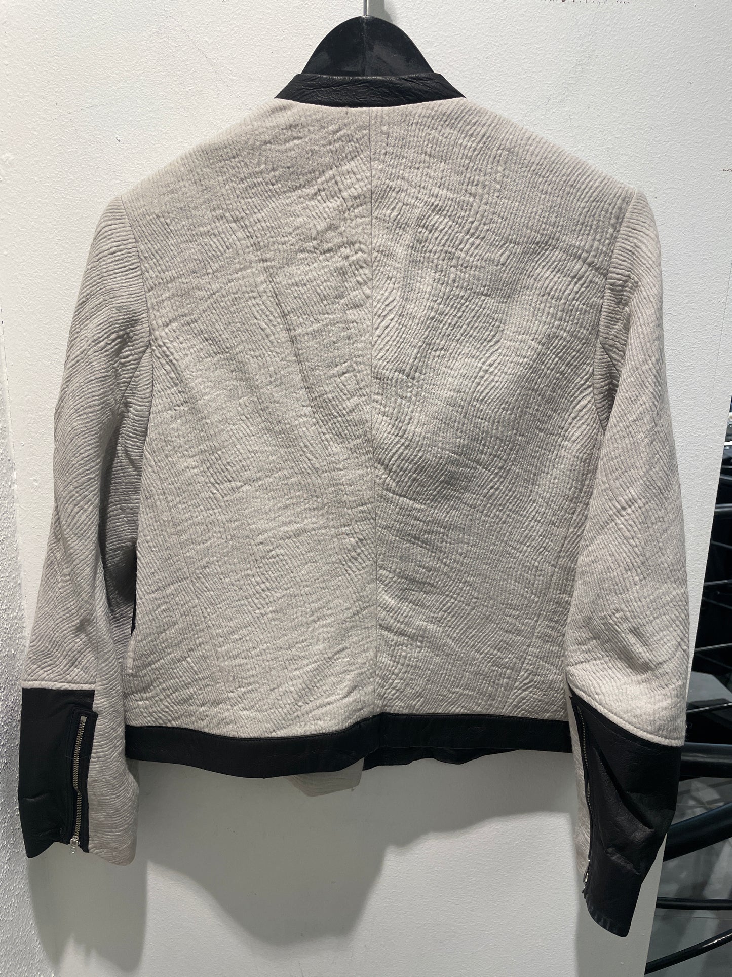 Helmut Lang Jacket – Light Grey & Black Leather - M