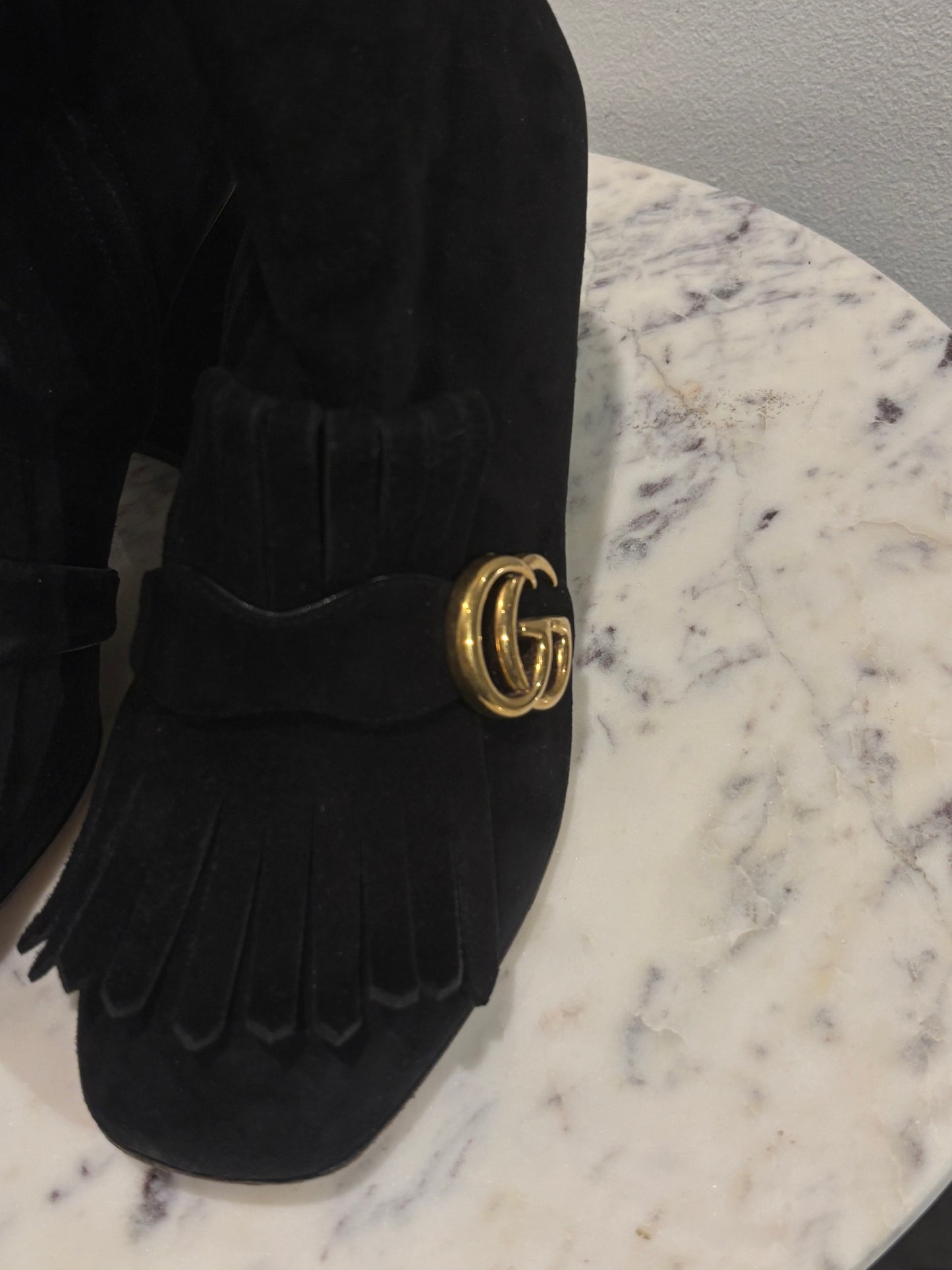 Gucci Boots – Suede GG Marmont Fringe - 39