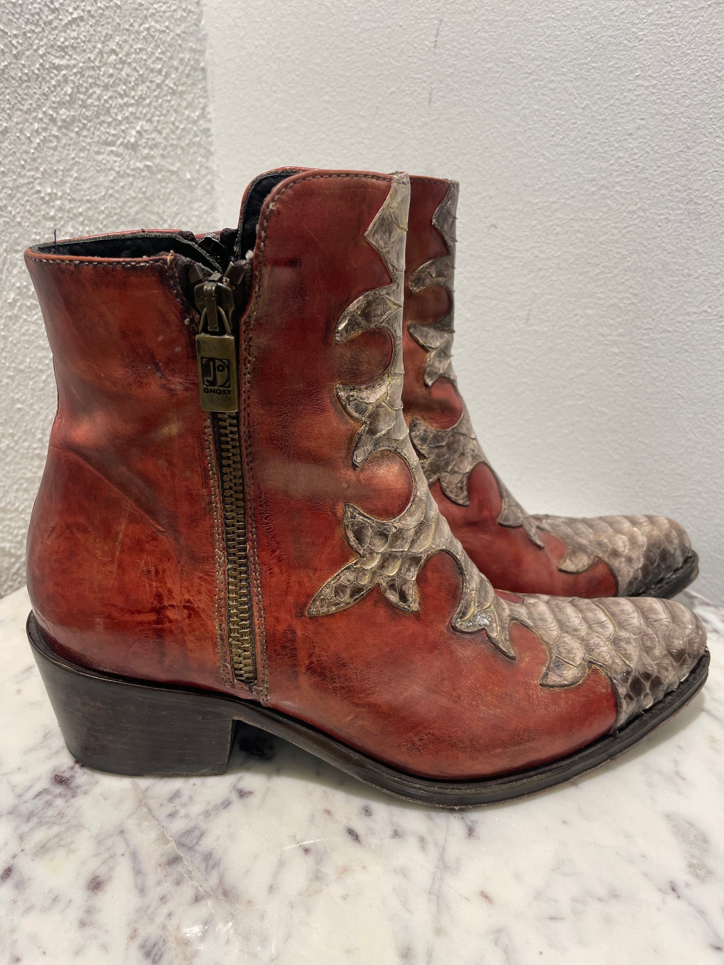 Jo Ghost Handcrafted Python Western Boots - 37,5