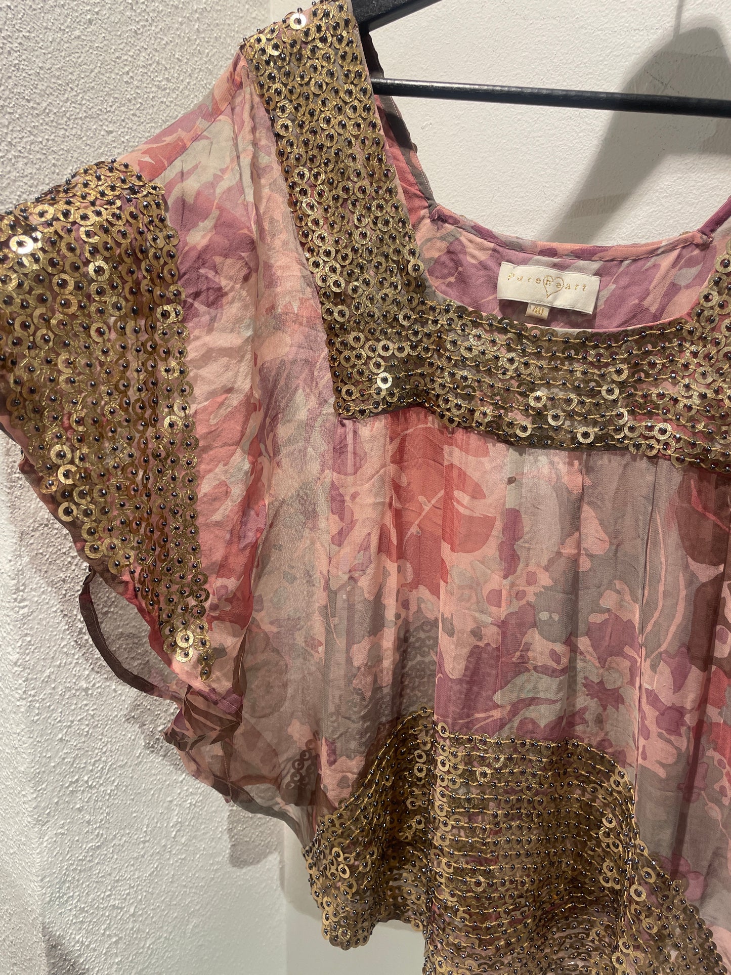 Pureheart - pure silk sequin top -  EU40