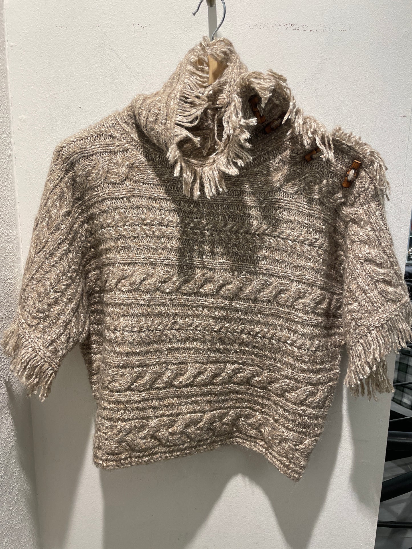 Isabel Marant Étoile – "Blanche" Cable-Knit Poncho Sweater, Size FR 38 (New with Tags)