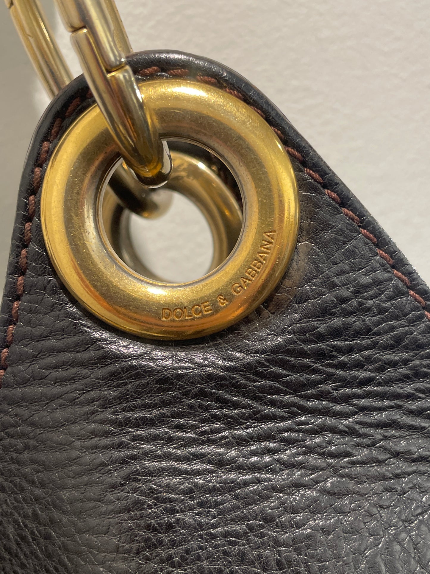 Dolce & Gabbana Vintage Distressed Leather Hobo Bag