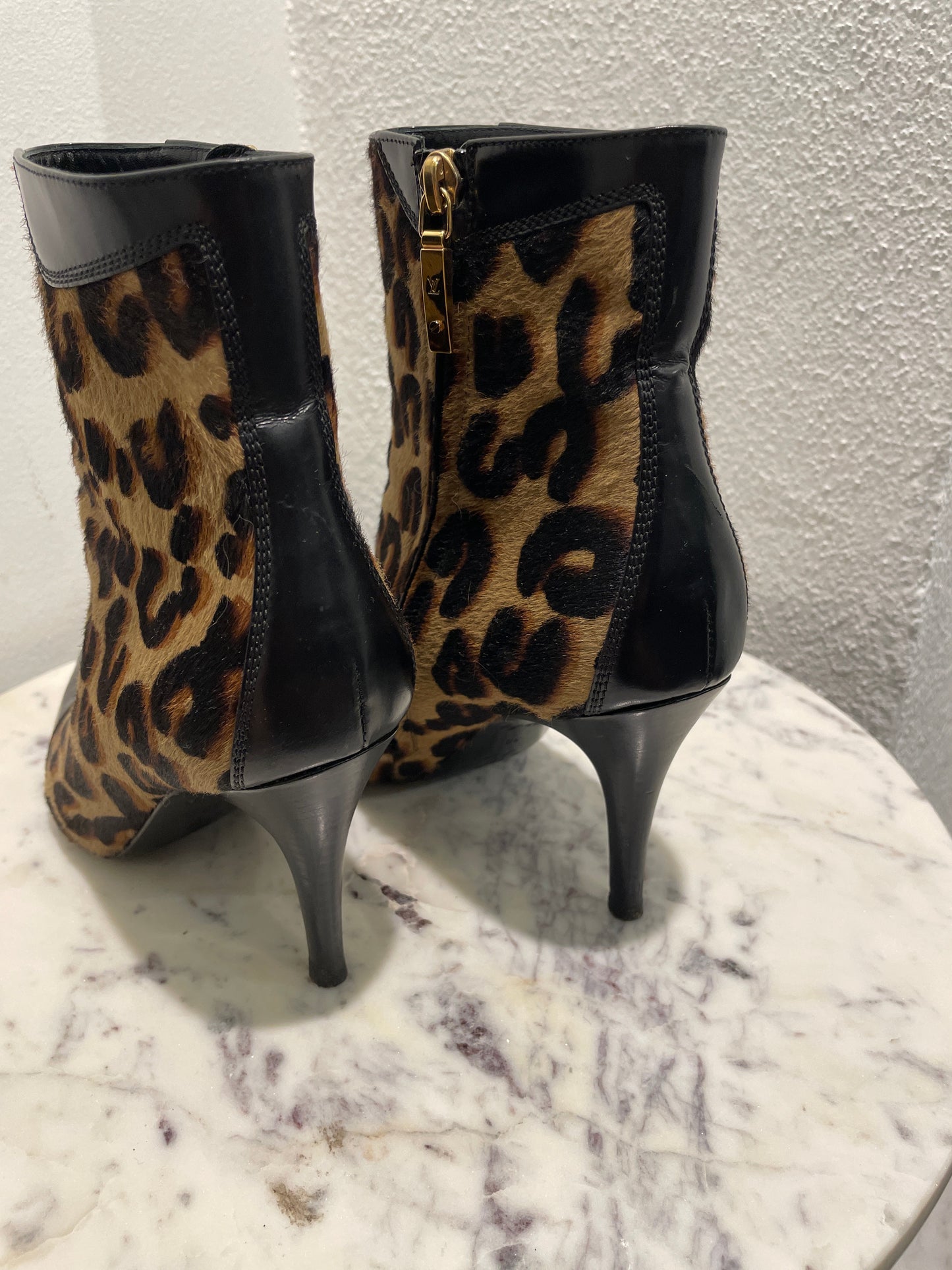 Louis Vuitton Leopard Ankle Boots – Size 38