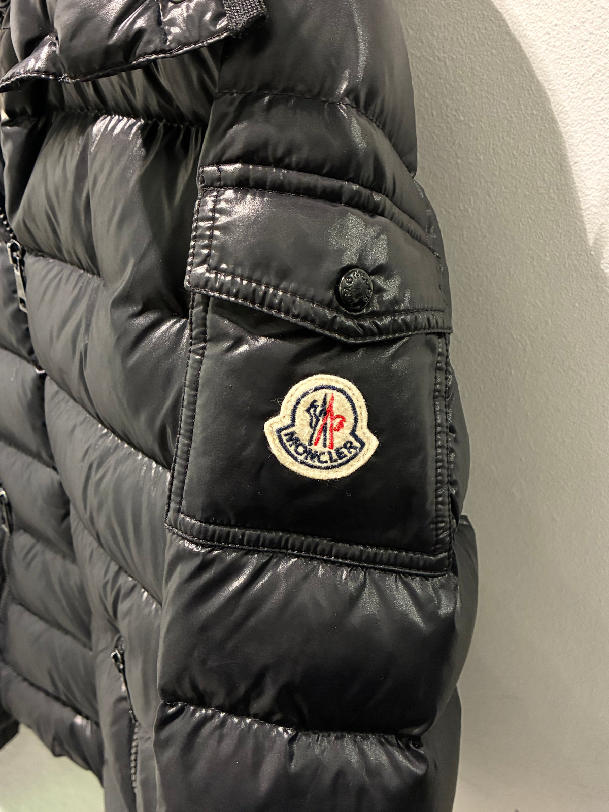 Moncler Jacket - Black with Logo - Size XS