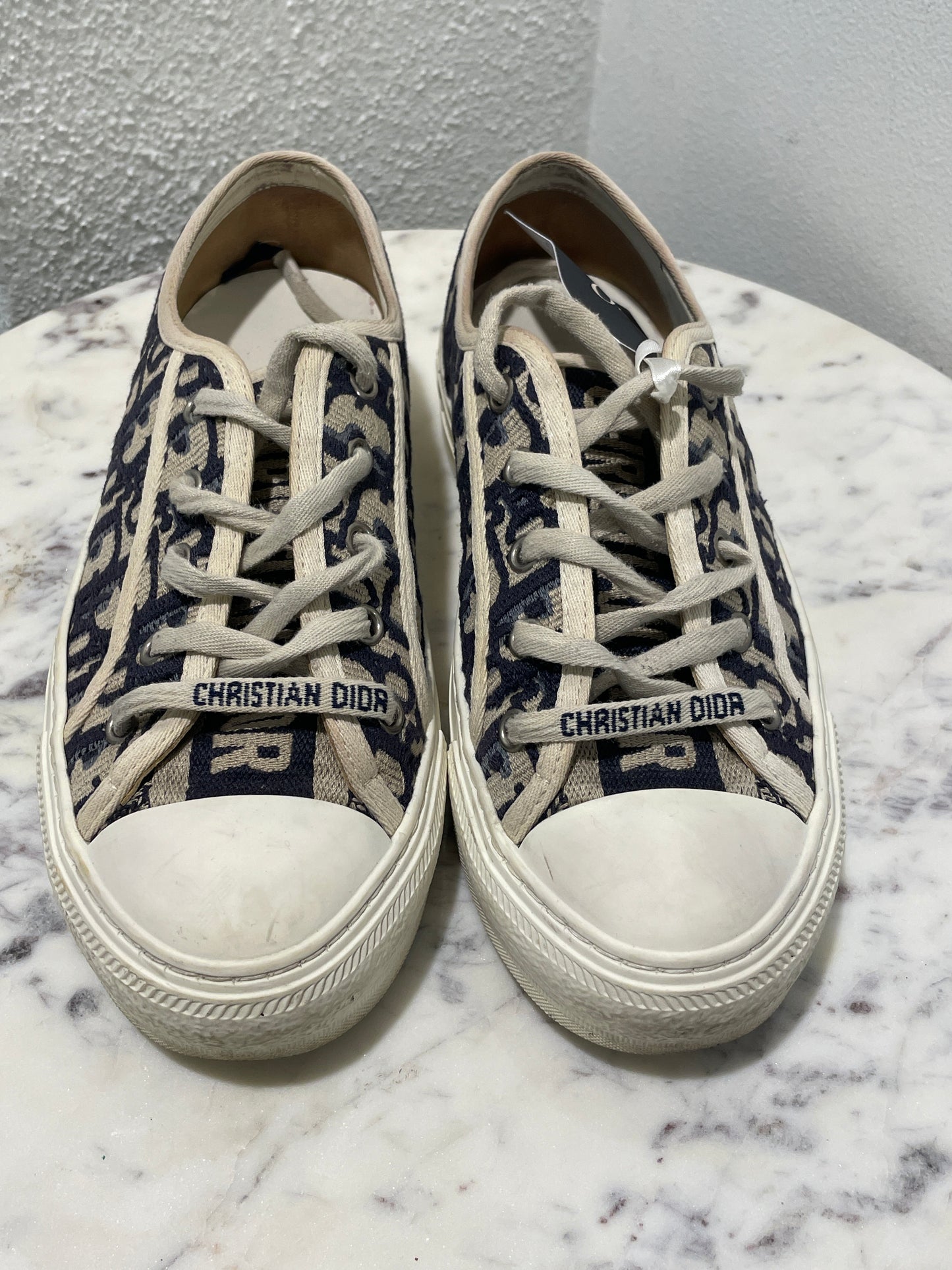 Christian Dior Walk'n'Dior Blue Oblique Embroidered Sneakers  - 36