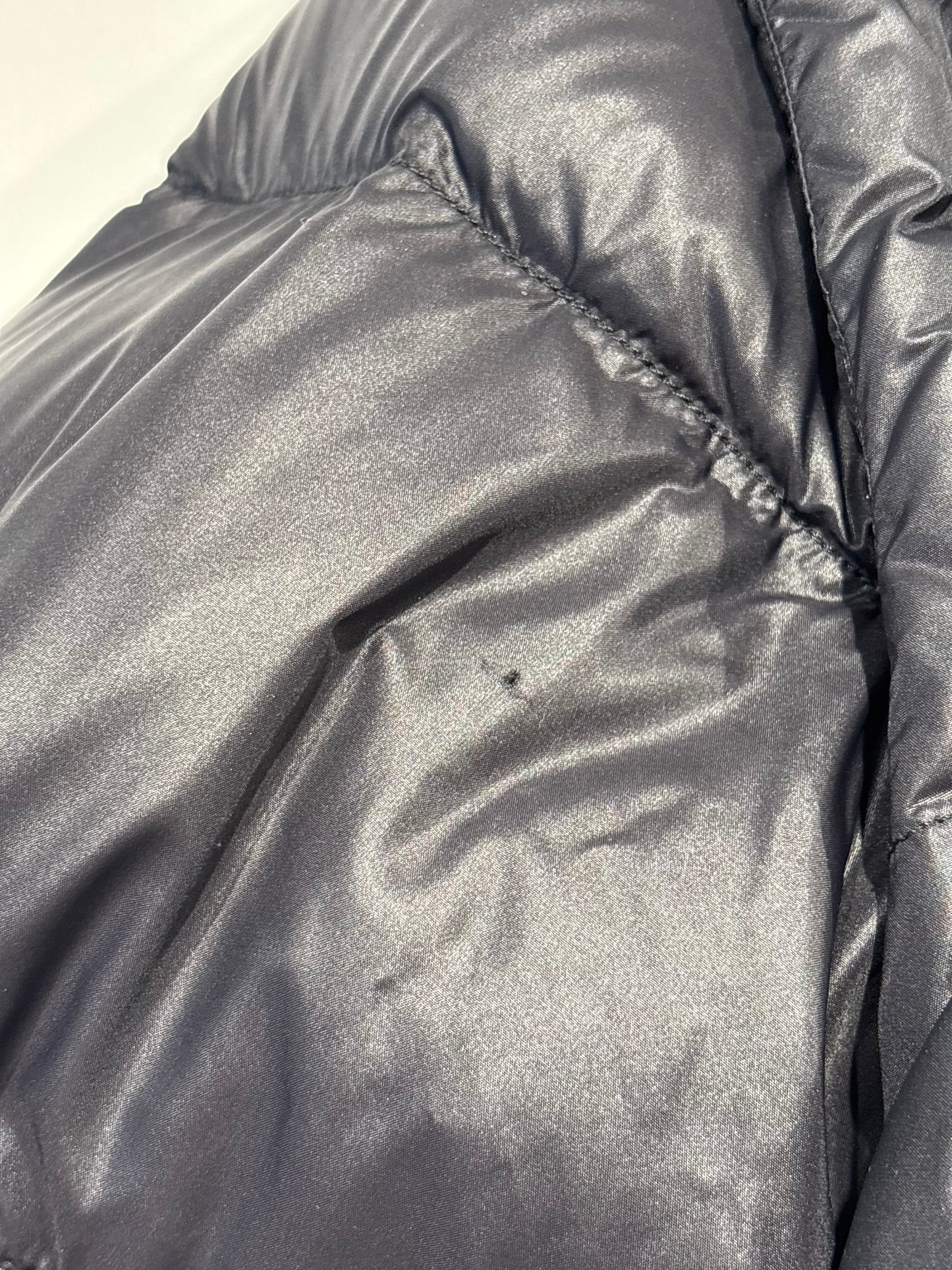 Prada Cropped Puffer Jacket - Black with Silver Logo