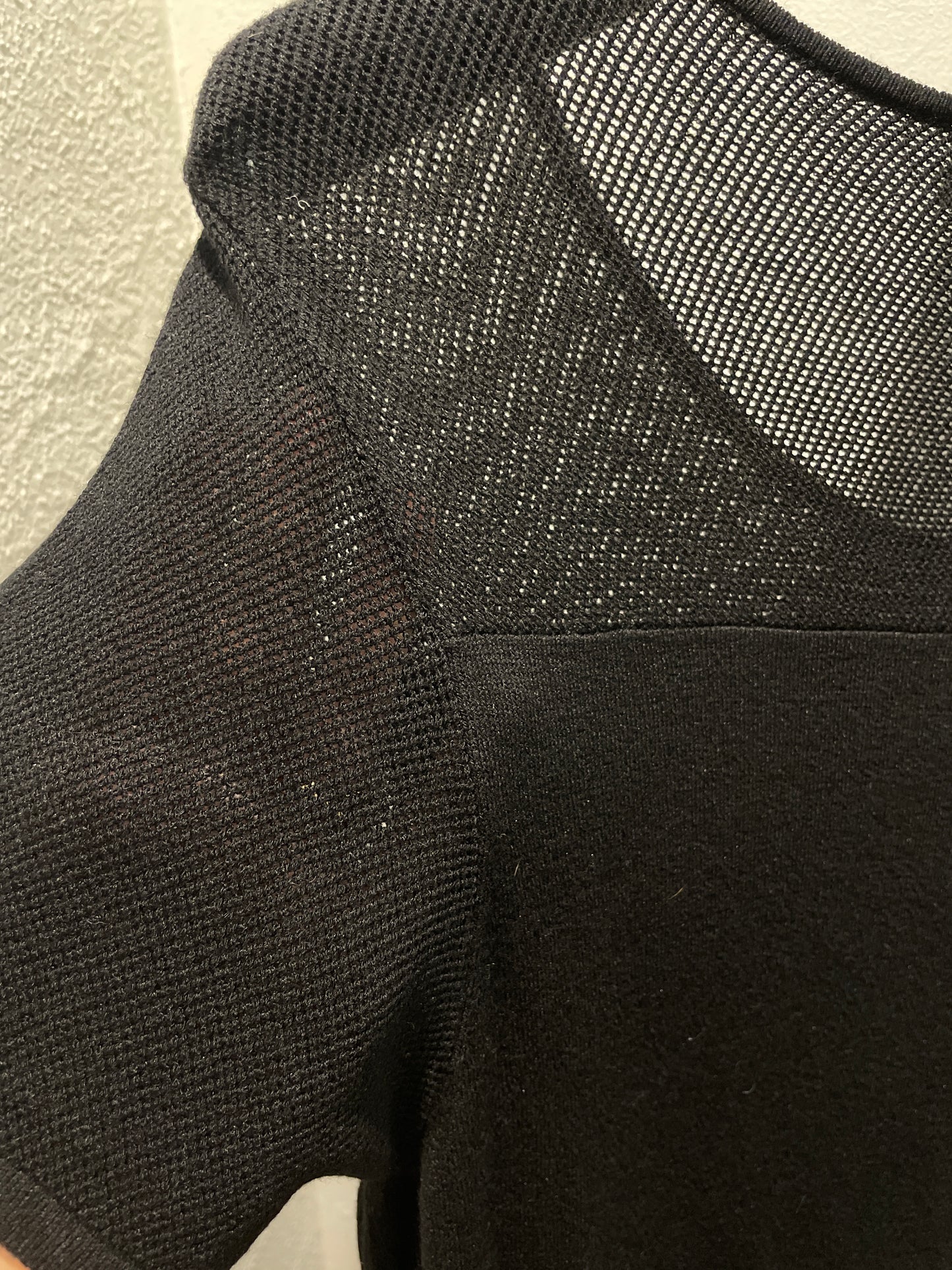 Kathleen Madden – Exclusive Black Knit Dress with Sheer Details - (Size L)