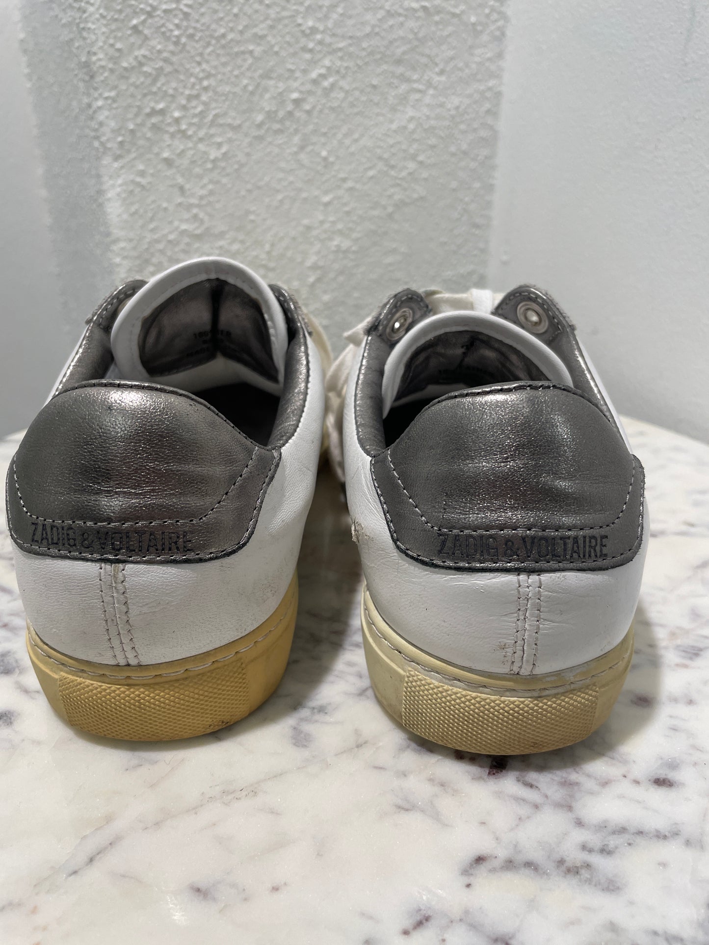 Zadig & Voltaire White Leather ZV1747 Sneakers - 38