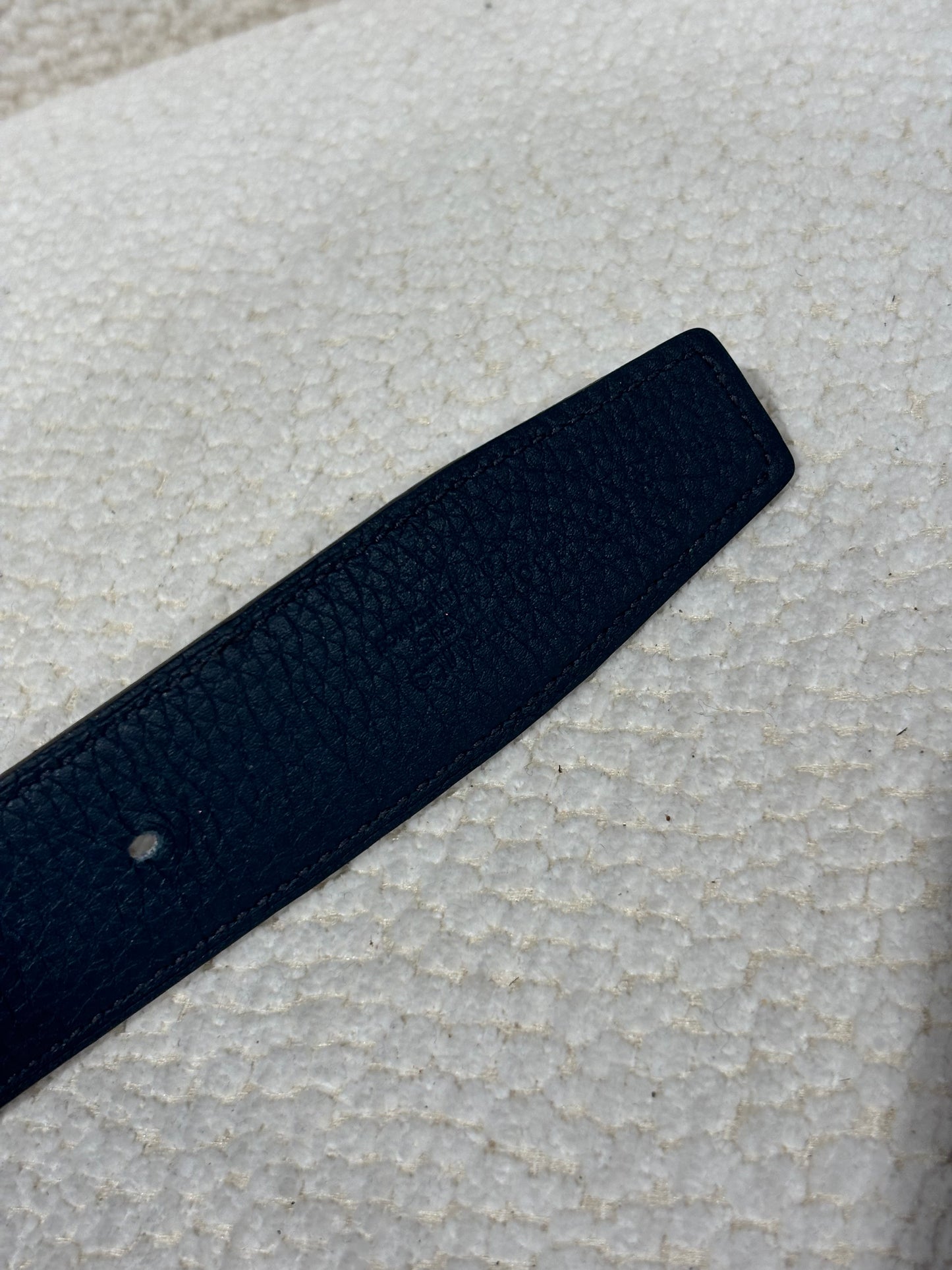 Hermès Belt – Reversible Leather & H Buckle in Navy & Black - Size 90