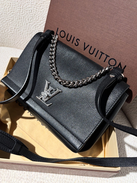 Louis Vuitton Lockme Bag – Leather & Silver Logo Turn Lock Closure