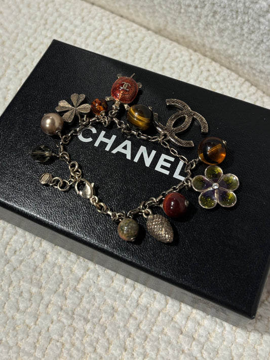 Chanel Charm Bracelet – Silver Tone Metal & Multicolour Charms