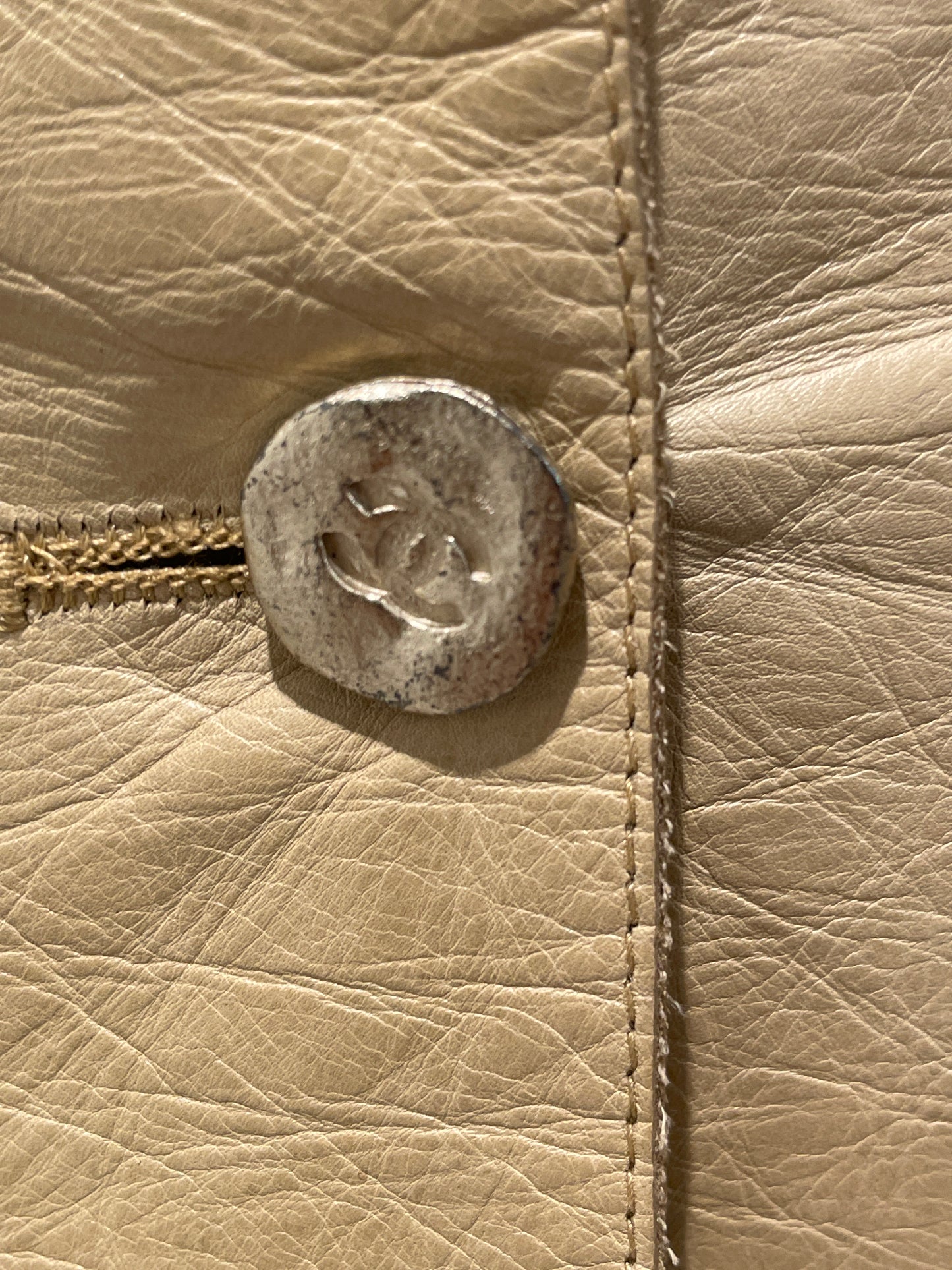 Chanel Skirt – Calfskin Leather in Beige - S