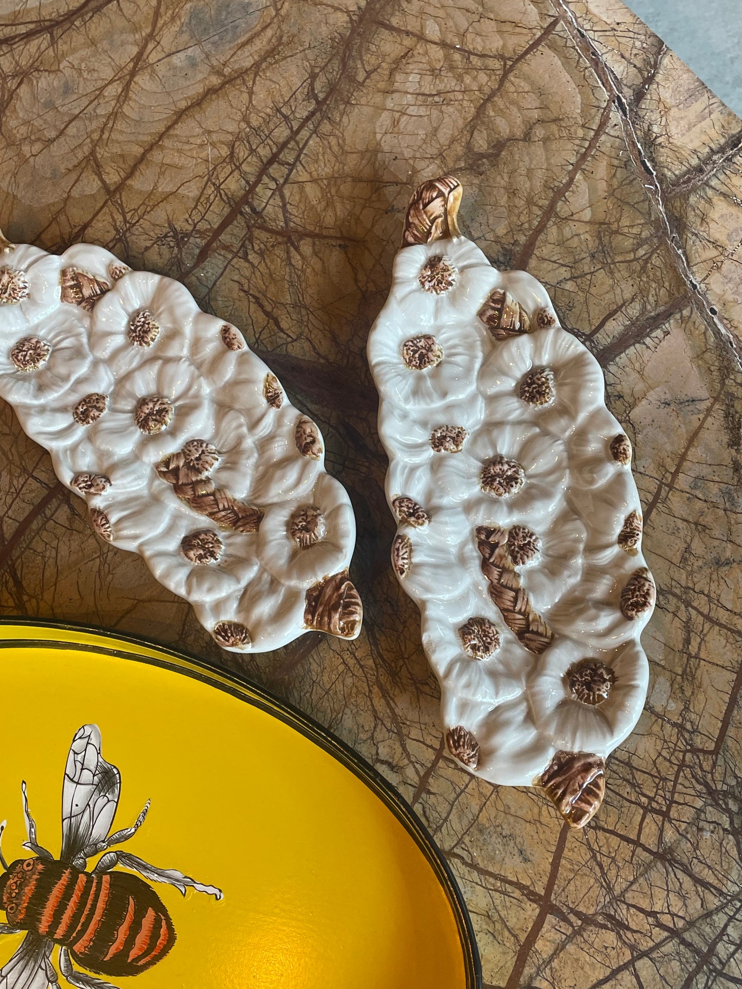 Hvidløgs fad - Italiensk porcelæn