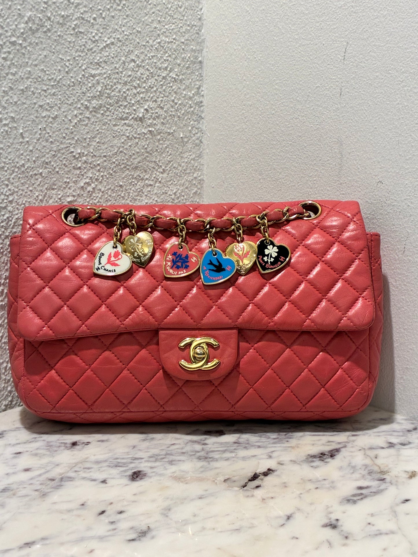 Chanel Charm Single Flap – Pink Leather & Gold Hardware (Kopi)