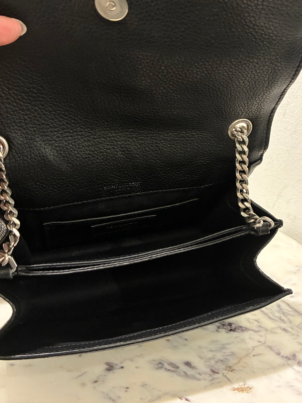 Saint Laurent - Sunset Bag - Black with Silver Hardware