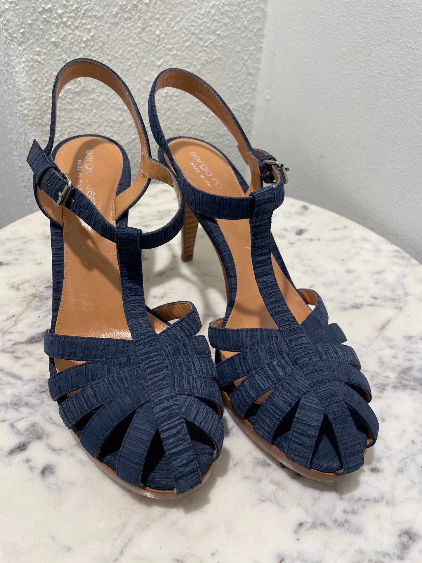 Vintage Sergio Rossi Suede Strappy Platform Sandals - 38,5