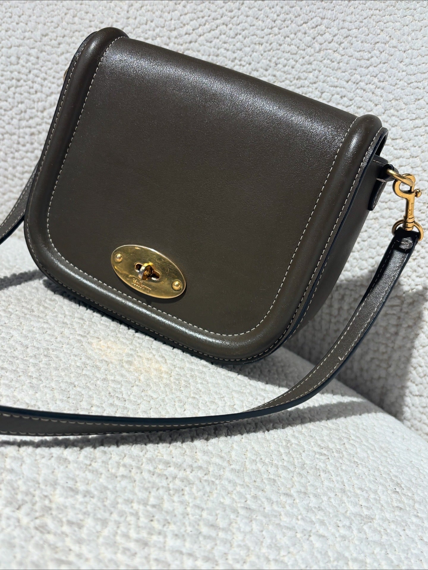 Mulberry Bag - Small Darley Satchel - Army/Green Leather & Gold Hardware