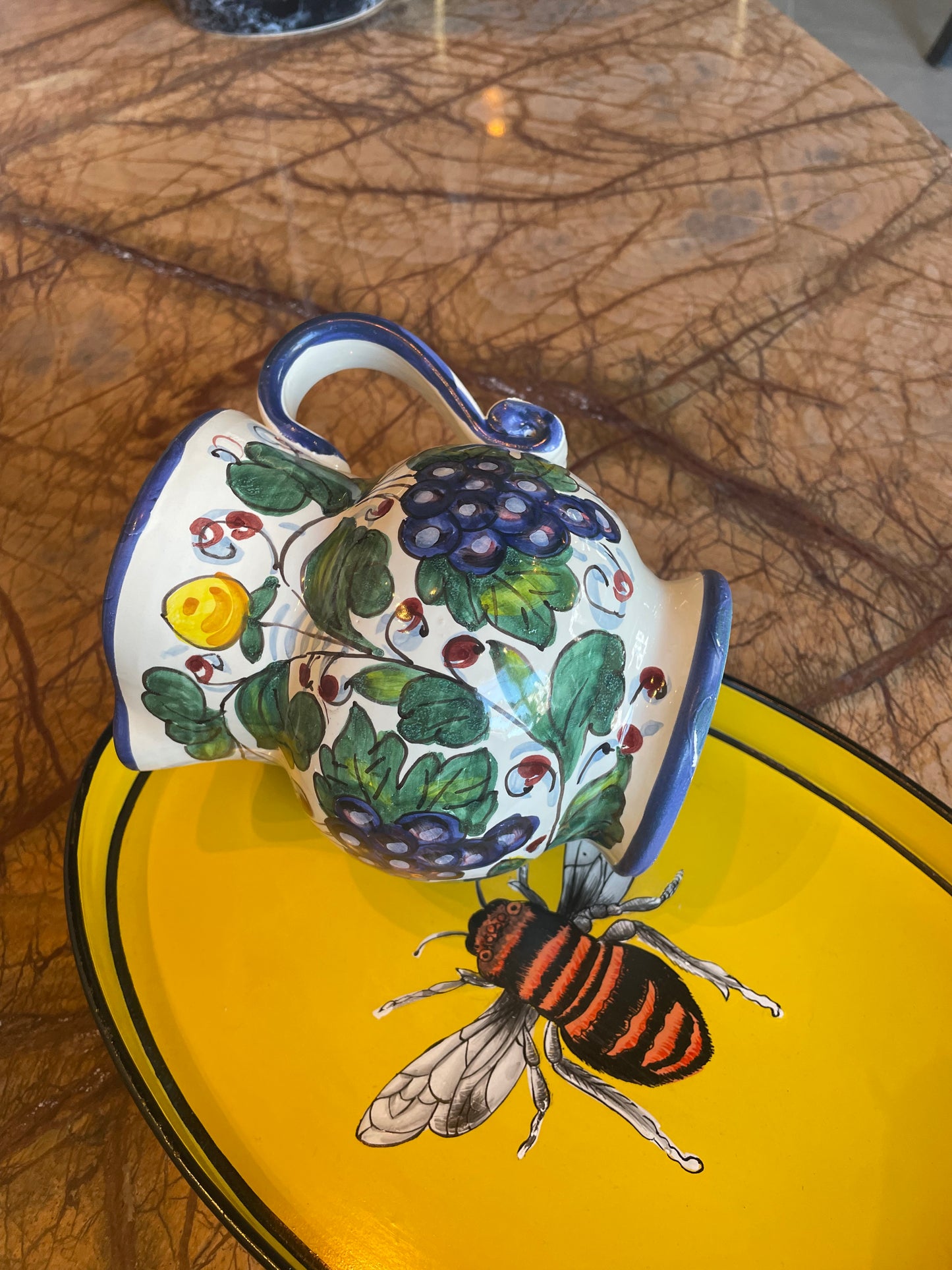 Lille Toscana kande - Vindruer - Italiensk porcelæn