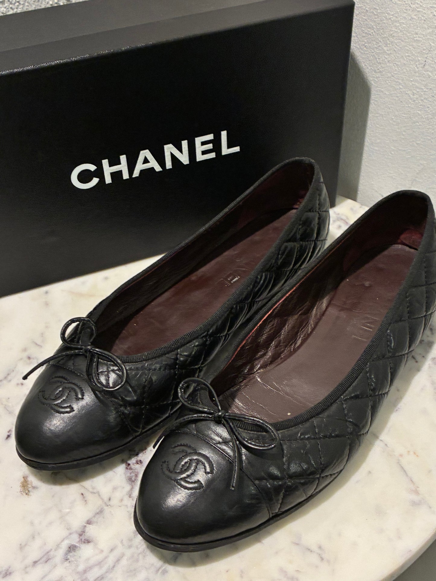 Chanel Ballerinas - Black Quilted La - EU 41C