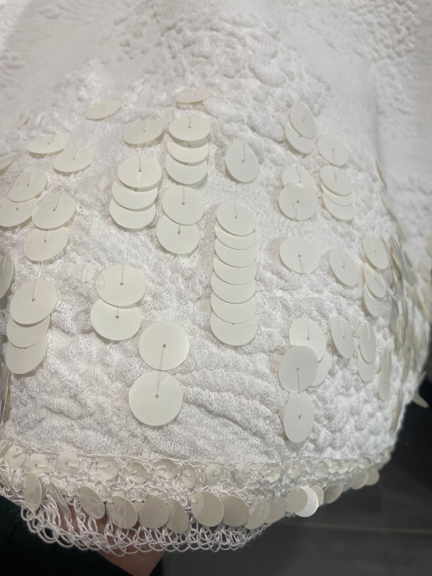 Chanel Cocktail Dress – White with Sequins & Stretch - EU 36/38