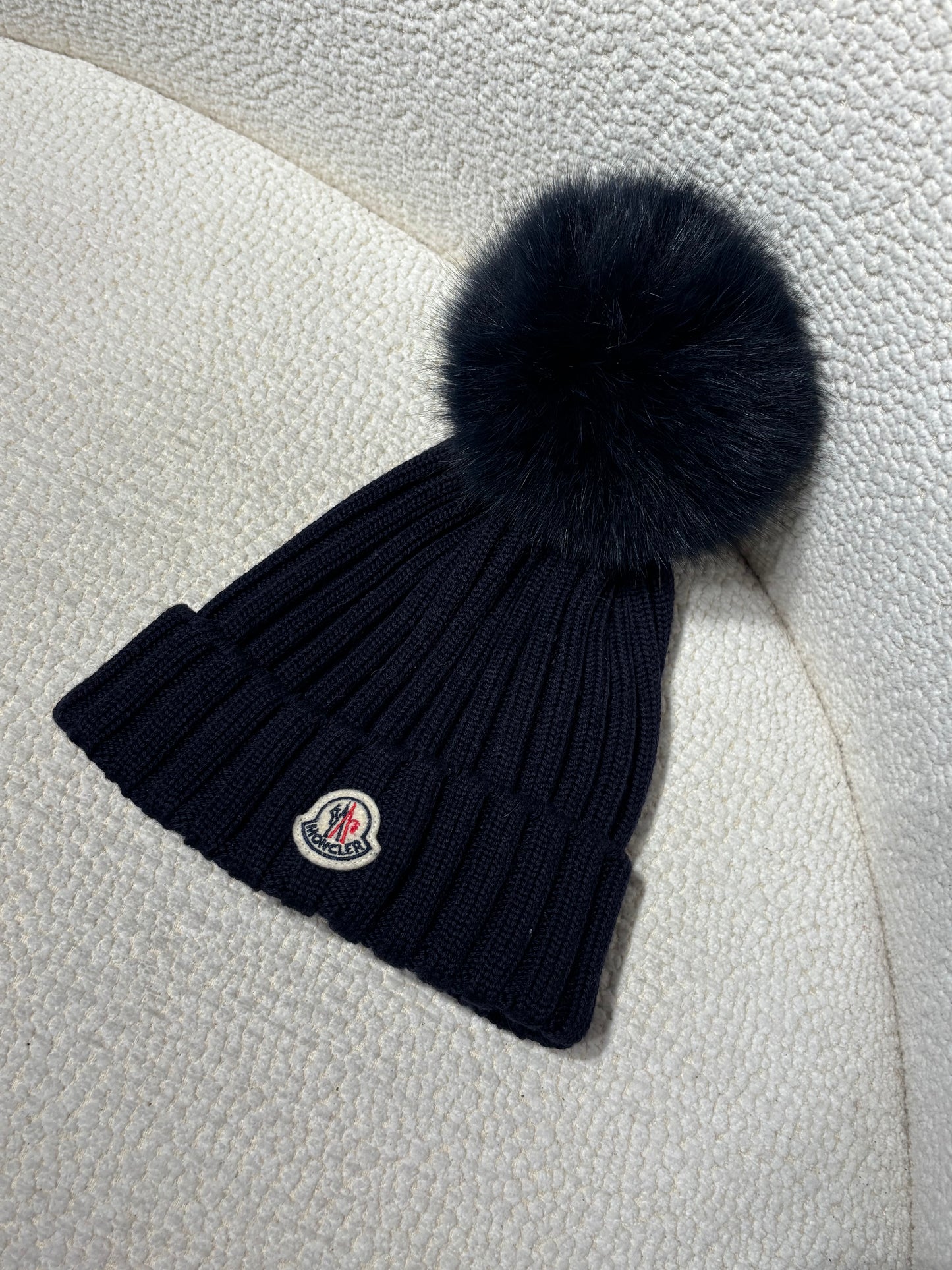 Moncler Beanie - Pom-Pom - Navy