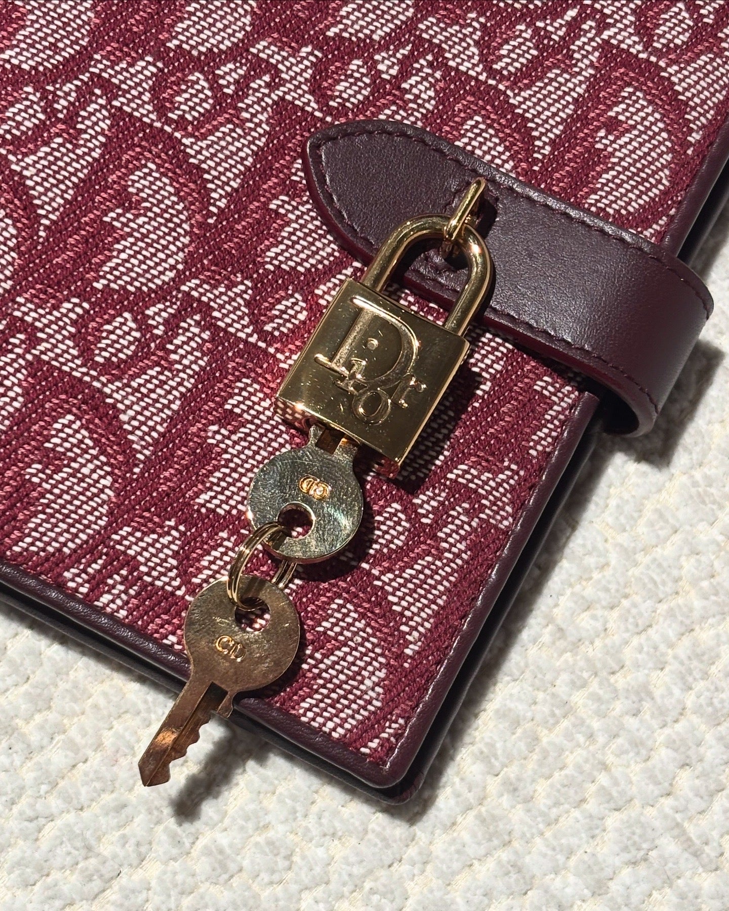 Christian Dior Agenda/Notebook - Monogram Logo Print & Lock with Keys