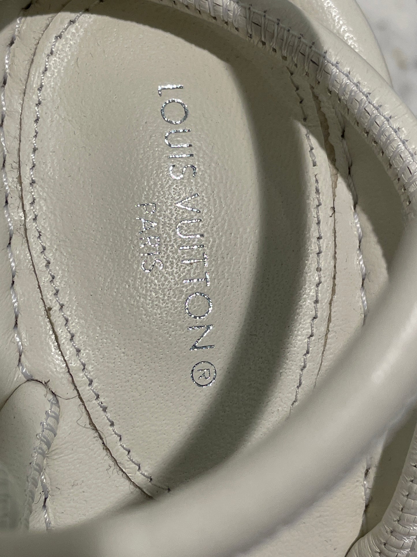 Louis Vuitton - White Strappy Leather Heeled Sandals – Pristine, Like New Condition  - 38