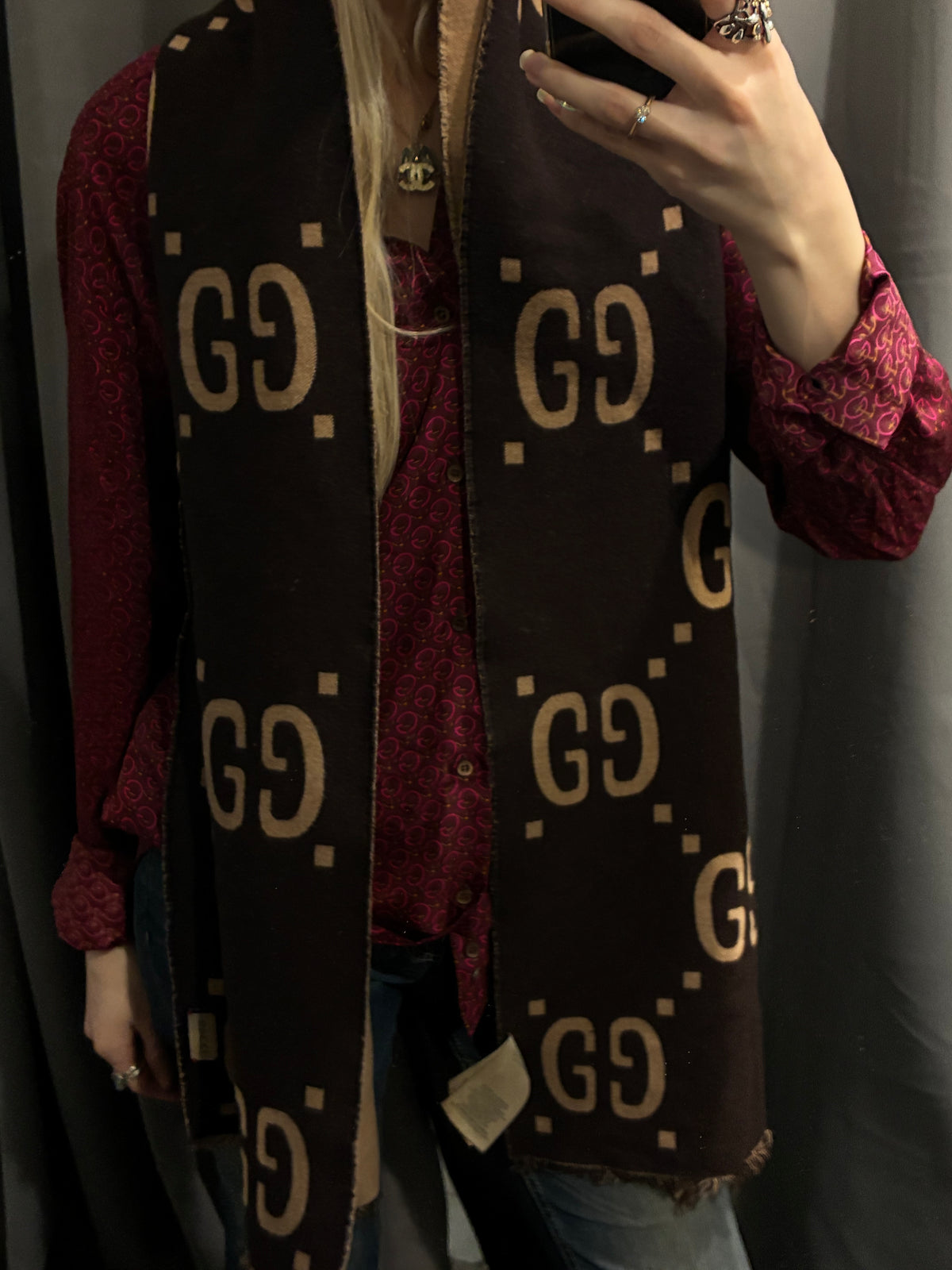 Gucci GG Scarf - Brown & Beige