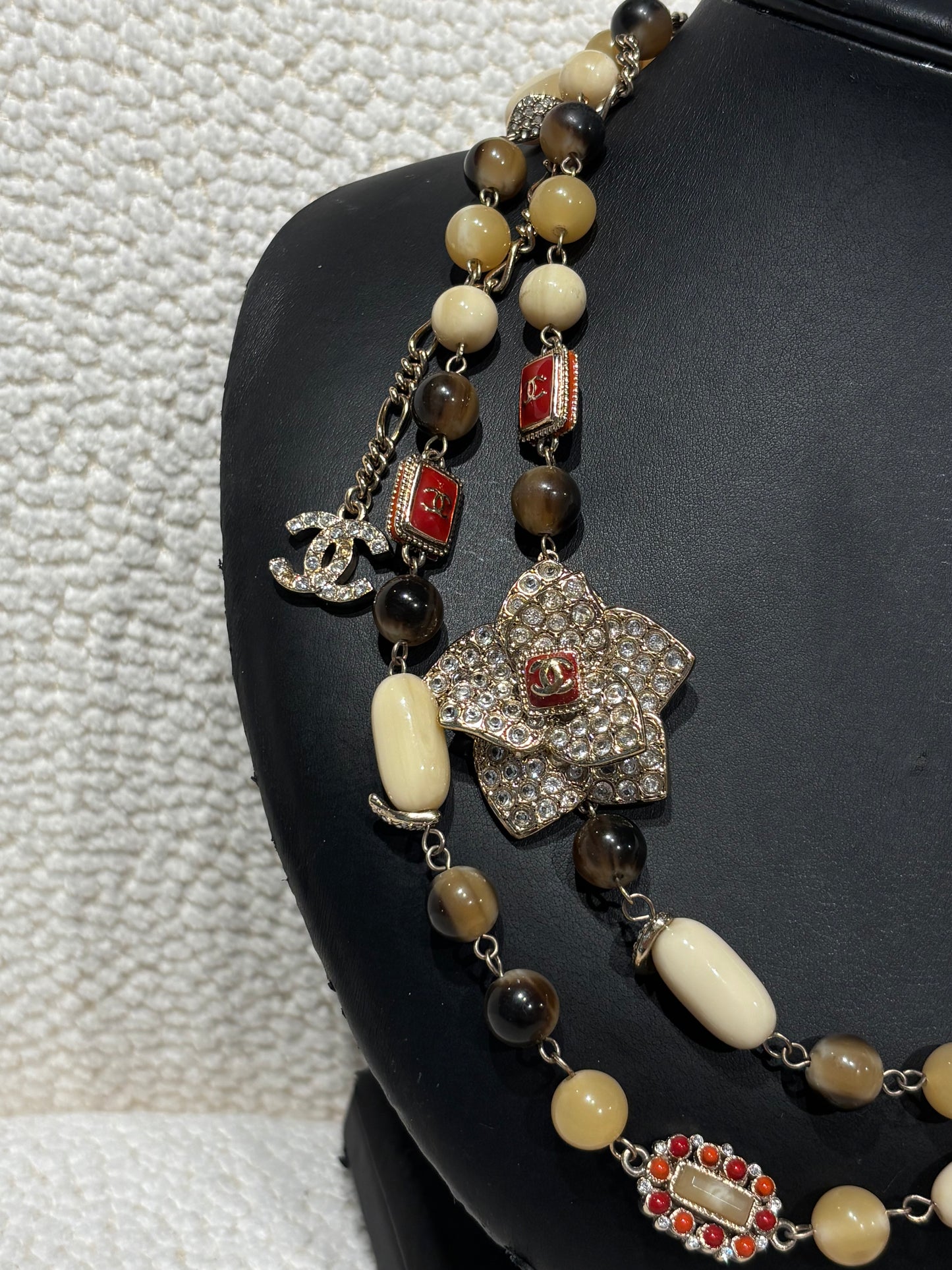 Chanel Camellia Necklace – Multicolour with Crystal Details