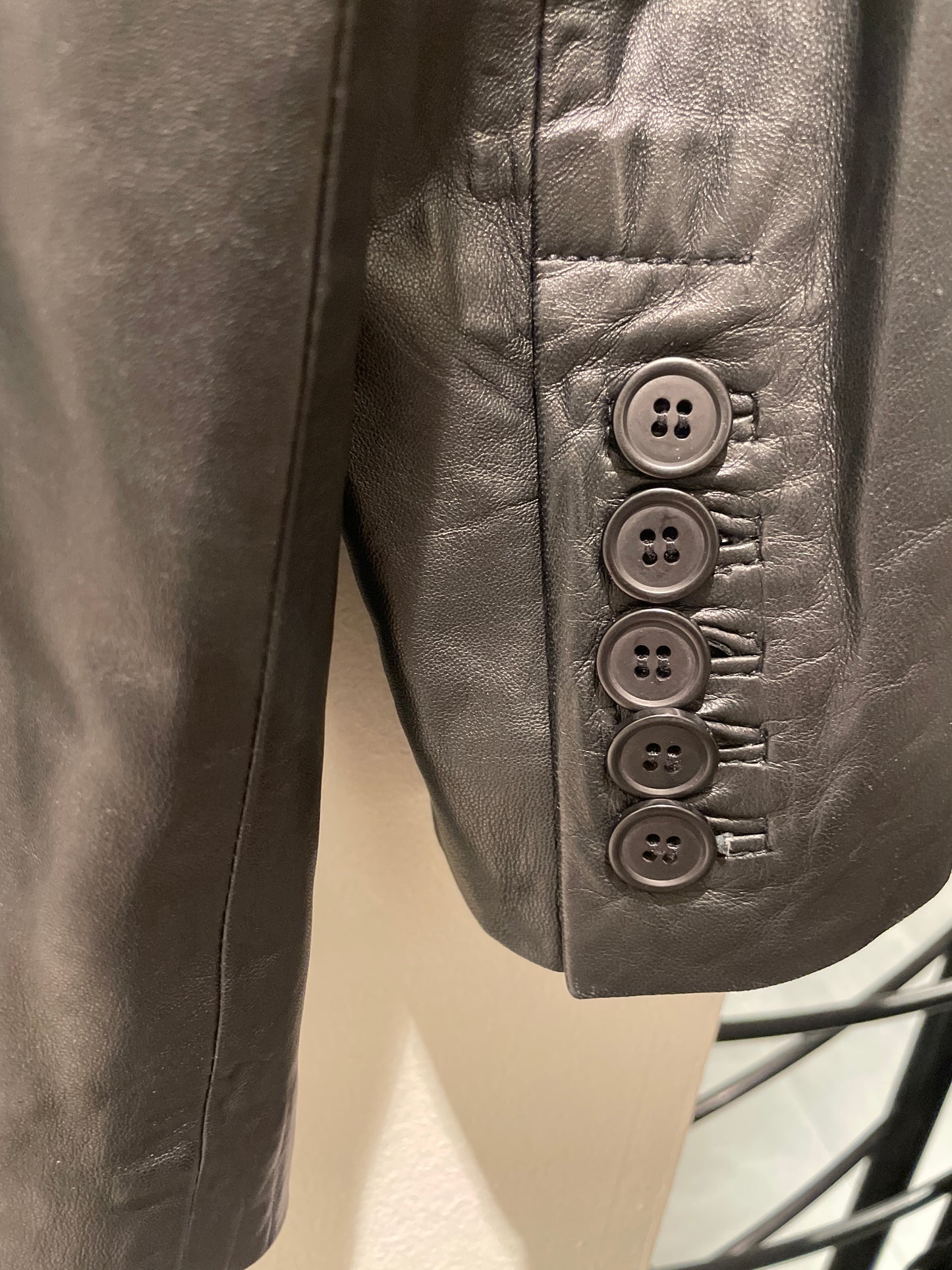 Fine Copenhagen - black leather blazer - S/M