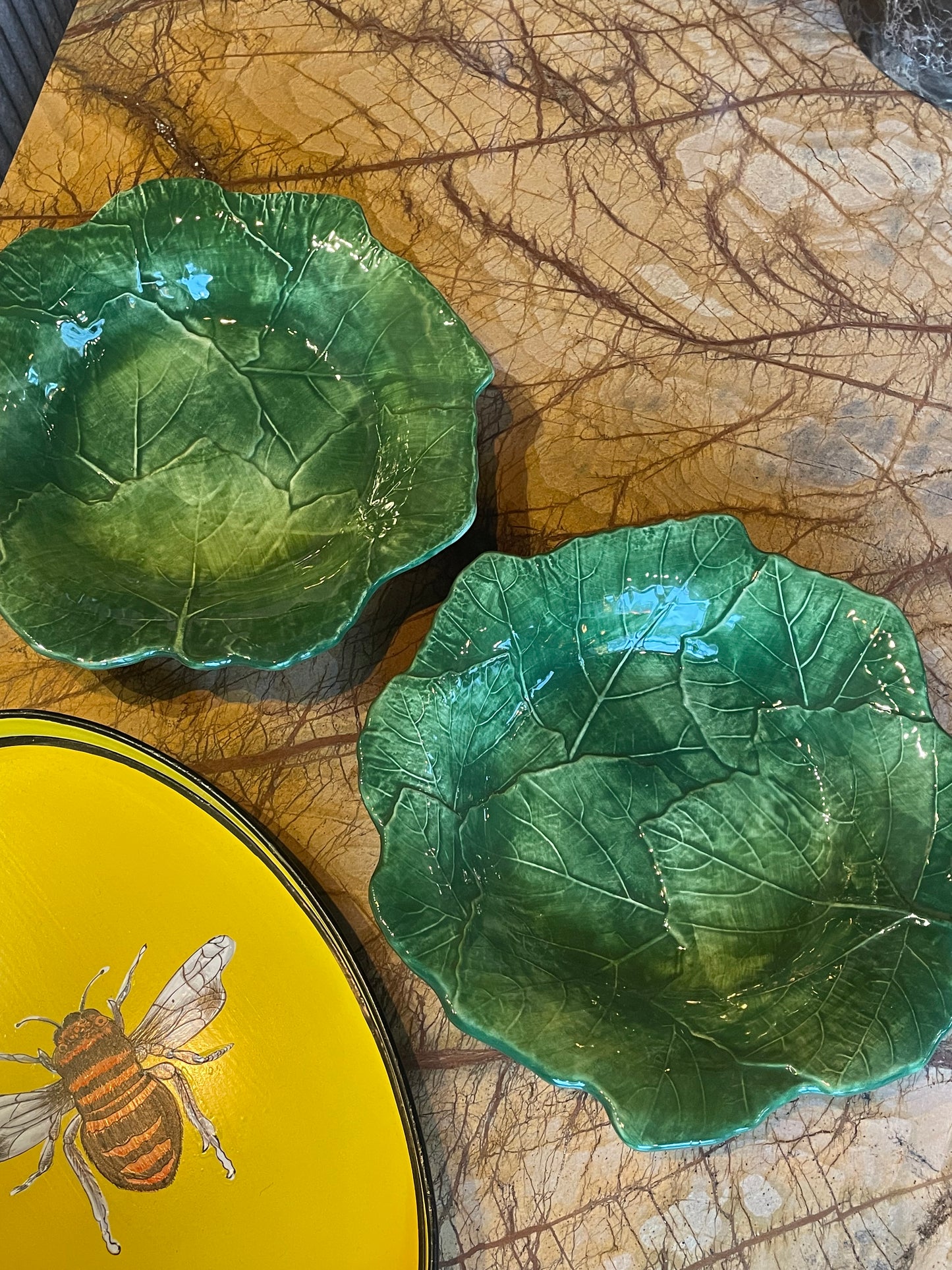 Lille skål af vinblade - Italiensk porcelæn