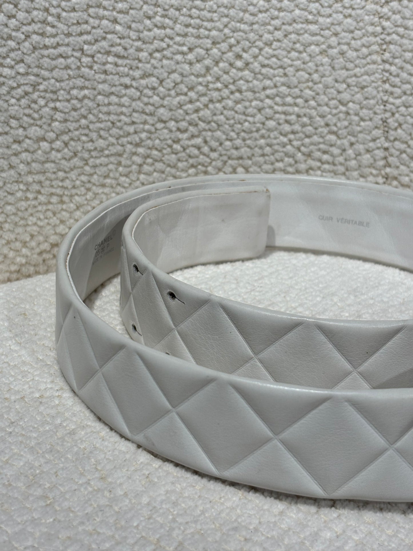 Chanel Belt – White Quilted Calfskin with Python CC Buckle - Cambon Collection