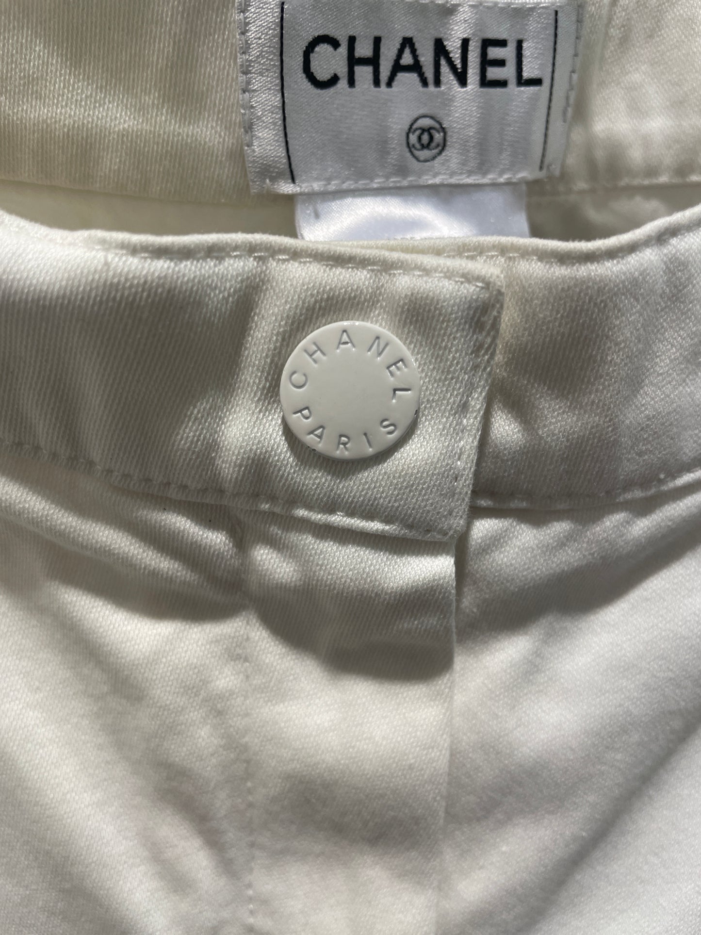 Chanel trousers  – white cotton - EU 36