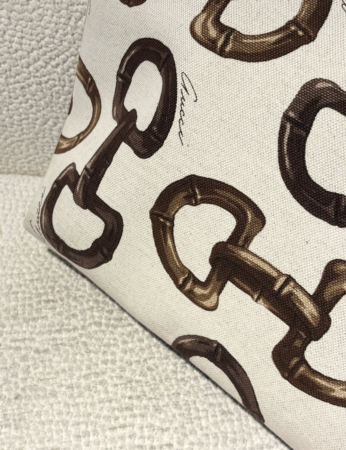 Gucci Tote - Canvas & Leather with Horsebit Details & Logo