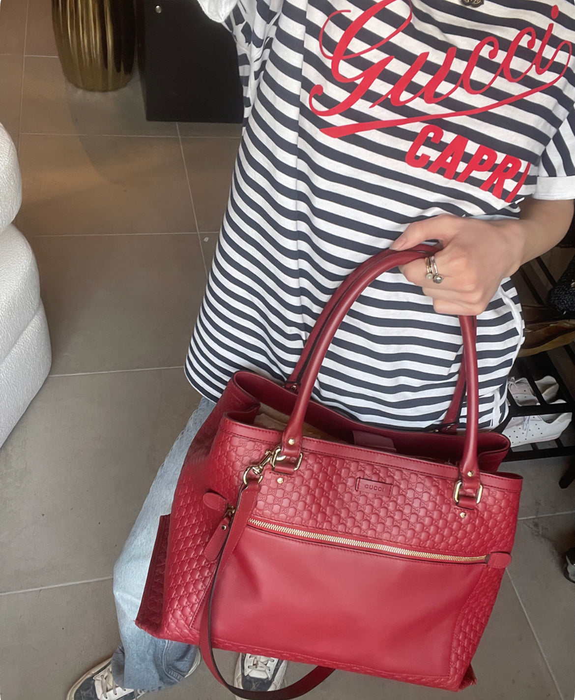 Gucci - Rød læder tote