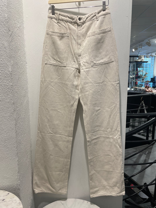 Dondup — High-Waisted Ecru Utility Jeans (Size W29 / Fits EU 38)