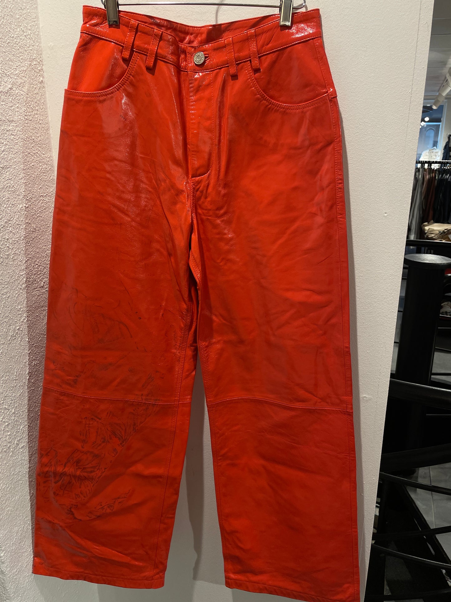 Stella Nova - Leather Pants - Coral Red - Medinas Wardrobe - EU36