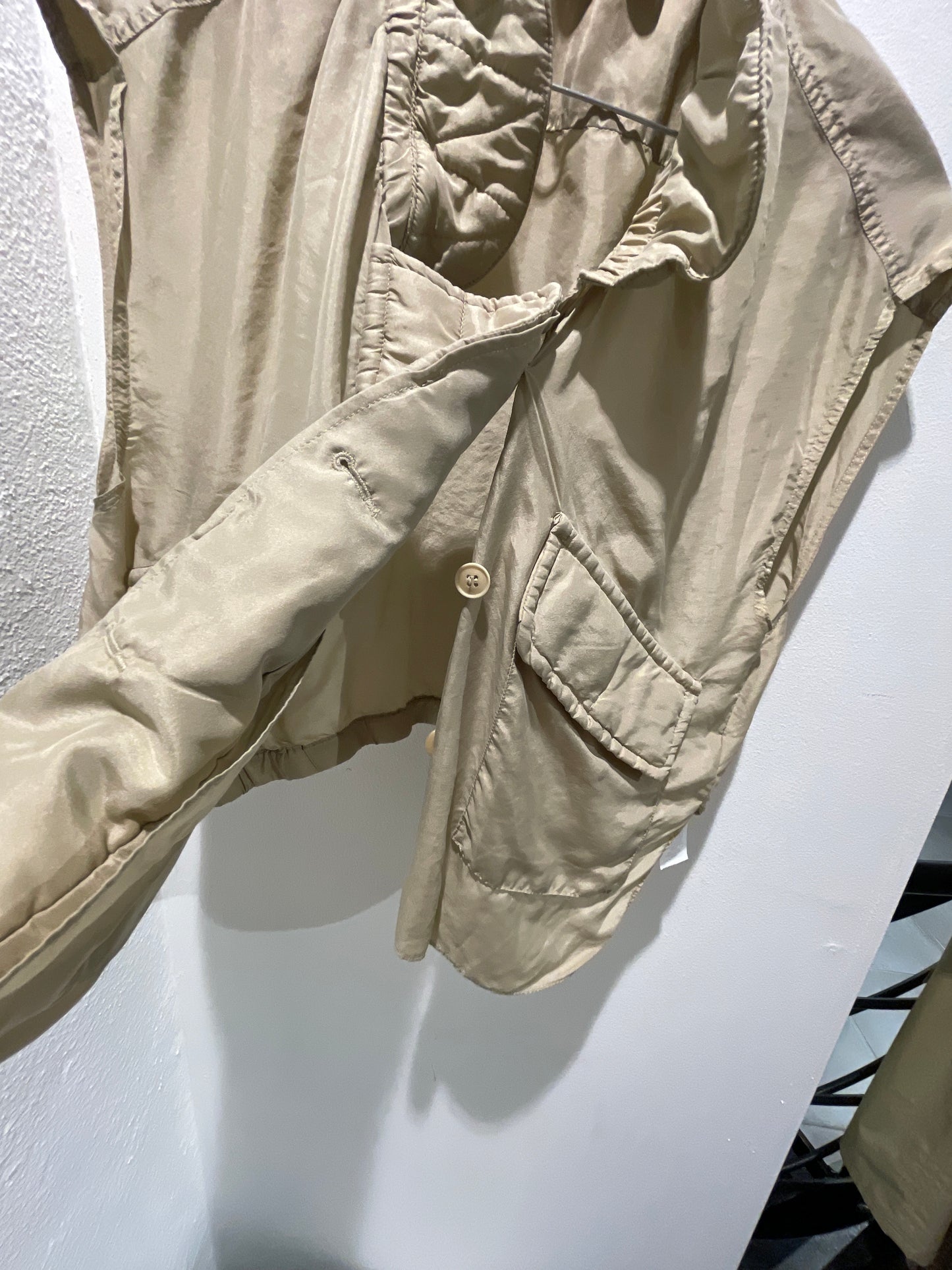 Malene Birger - Short "jacket/vest” in silk - khaki - 36 - Medina’s Wardrobe